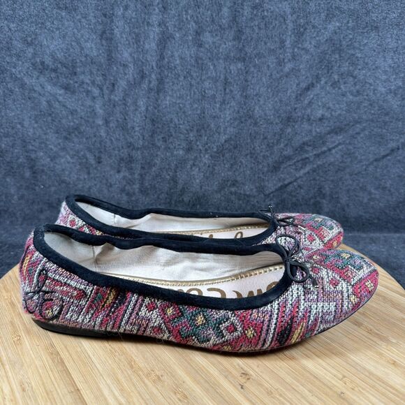 Sam Edelman Size 8 M Felicia Embroidered Aztec Ballet Flat Preppy Classic - Picture 1 of 6